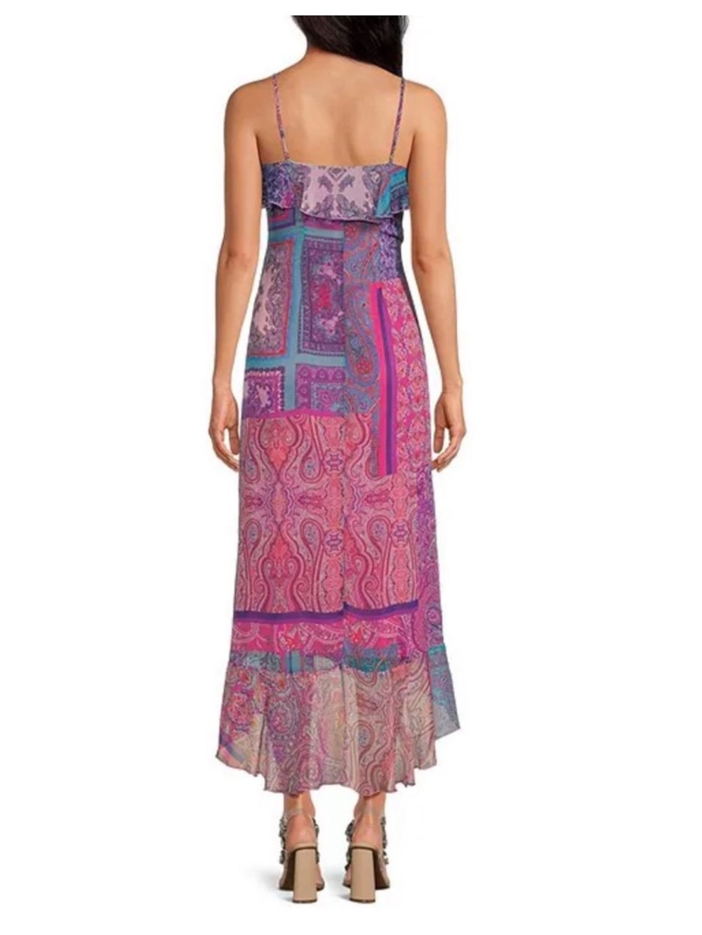 NWT Gianni Bini
x DANNIJO Isabella Printed V-Neck Ruffle Crinkle Chiffon Dress - Picture 3 of 9